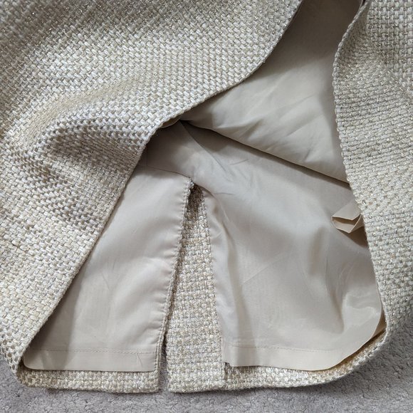 Ann Taylor Cream and Gold Tweed Pencil Skirt, NWT Size 8 - Picture 6 of 9